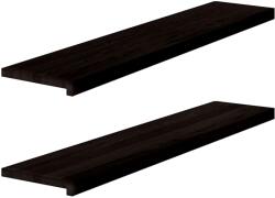 vidaXL lépcsőfokok 2 db sötétbarna 120x30x2 cm tömör fa tölgyfa 3283807 (3283807)