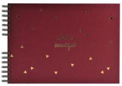 Exacompta Fotóalbum, spirál, 32x22 cm, 25 lap, 'Life', piros (EX16453E) (EX16453E)