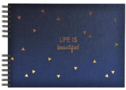 Exacompta Fotóalbum, spirál, 32x22 cm, 25 lap, 'Life', kék (EX16452E) (EX16452E)