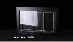 Evoretro Fa Display Keret - 3 Rekeszes (Fekete, 19.4 × 3 × 33.8 cm)