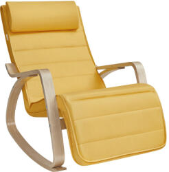 SONGMICS Hintaszék, nyírfából készült pihenő fotel, 5 pozícióban állítható lábrésszel, 150kg