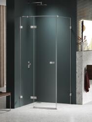 NEW TRENDY Avexa Nickel Brushed cabină de duș 110x110 cm pătrat nichel periat/sticlă transparentă EXK-8493 (EXK8493)