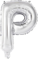  Silver, Ezüst P betű fólia lufi 45 cm