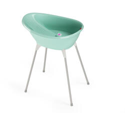 Okbaby Бебешка вана със стойка OK Baby - Бела, Светло синя (OKBBES92501SK)
