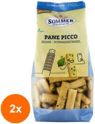 Sommer Set 2 x Mini Grisine Bio cu Susan si Chimen Negru, Demeter 150 g Sommer, Panne Picco