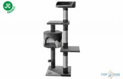  Tina emeletes macskakaparó házzal, pihenővel, játékkal, 40X40X116cm, szürke