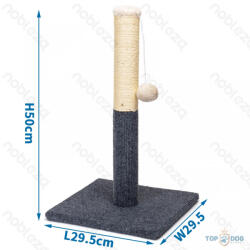  Macskakaparó 29.5*29.5*50cm, szürke/világos