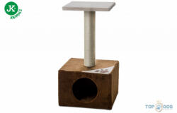  DIABLO plüss macskaház bézs/barna 36x36x66cm