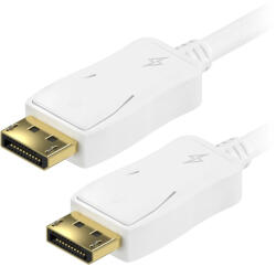 Gembird DisplayPort kábel, fehér 1, 8m Apa-Apa - nagy felbontású kép- és hangátvitel, erős csatlakozók, megbízható jelminőség dokkolóhoz, monitorhoz és laptophoz, PC-hez