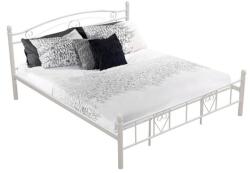 TEMPO KONDELA Ágy fém lemezes ágyráccsal, 180x200, fehér, BRITA NEW - kondela