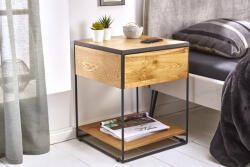 Invicta Scorpion Tölgyfa Éjjeliszekrény Fém Vázzal (KHM-39709)