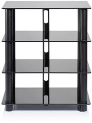 NorStone EPUR 4 Hi-Fi állvány Fekete/fekete üveg (NorStone_EPUR_4-fekete)