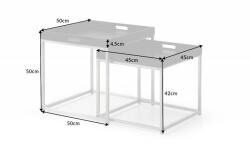 Invicta Elements Fekete Króm Dohányzóasztal Szett (KHM-41358) - platinashop