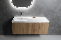 SAPHO Areca öntött márvány mosdó 141x51, 5 cm, balos/fehér AC141L (AC141L)