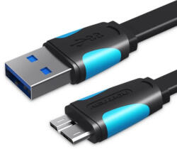 Vention USB-A 3.0/M -> Micro USB-B, ( lapos, fekete), 0, 5m, kábel (VAS-A12-B050) - onlinepatron