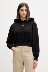 Tommy Hilfiger pamut melegítőfelső fekete, nyomott mintás, kapucnis, DW0DW22170 - fekete S