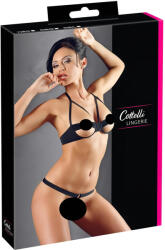 Cottelli Collection - Fém gyűrűs melltartó szett (fekete) (22125101251) - szexshop