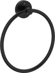 Deante Jasmin kerek fali kéztörlő tartó, matt fekete ADJ_N611 (ADJ_N611)