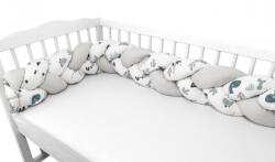  Baby Shop prémium fonott fejvédő kiságyba 220cm - kék dinó