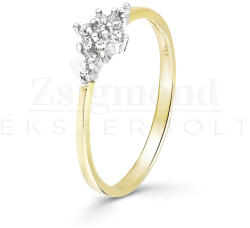 14 karátos sárga- és fehérarany eljegyzési gyűrű - PP03sf (AU13769) AU13769