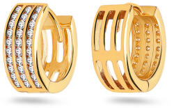 Heratis Forever Sárga arany fülbevaló három sor cirkóniával, 9K IZ20509HR