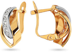 Heratis Forever Eredeti kéttónusú fülbevaló cirkóniákkal, 14K IZ27621B