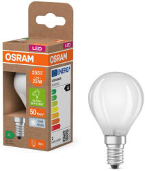 OSRAM LED izzó P45 gömb alakú E14 1.2W = 25W 255lm 4000K Semleges 330° 213lm/W KLASSZIKUS ENERGIAHATÉKONYSÁG Osram (4058075839403)