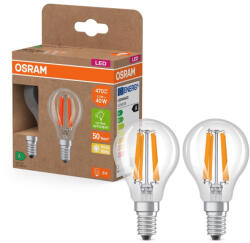 OSRAM 2x LED izzó P45 gömb E14 2.2W = 40W 470lm 2700K Meleg 320° 214lm/W KLASSZIKUS ENERGIAHATÉKONYSÁG Osram (4099854255496)