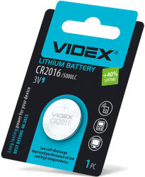 Videx CR2016 lítium gombelem 3V 1 db-os bliszterben (VIDBAT0150)