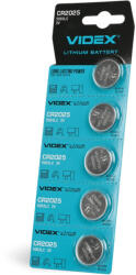 Videx CR2025 3V lítium gombelemek 5 db-os bliszterben (VIDBAT0165)