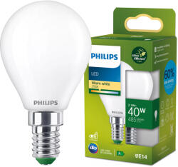 Philips LED izzó E14 gömb alakú P45 2, 3 W = 40 W 485 lm 210 lm/W 2700 K Meleg 300° A OSZTÁLYÚ UltraEfficient Philips (8720169310834)