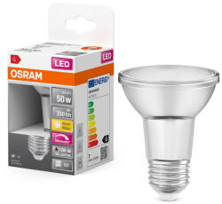 OSRAM LED izzó PAR20 reflektor E27 6.4W = 50W 350lm 2700K Meleg CRI90 36° Szabályozható SUPERSTAR Osram (4058075433120)