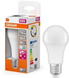 OSRAM LED izzó A60 E27 10W = 75W 1055lm 4000K Semleges 200° alkonyszenzorral Classic Osram (4099854244209)