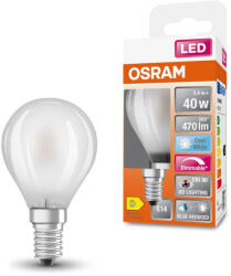 OSRAM LED izzó P45 gömb alakú E14 3.4W = 40W 470lm 4000K Semleges CRI90 300° Izzószálas, szabályozható fényerővel SUPERSTAR PLUS CLASSIC Osram (4058075603219)