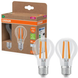 OSRAM 2x LED izzó A60 E27 5W = 75W 1055lm 4000K Semleges 320° Izzószálas KLASSZIKUS ENERGIAHATÉKONYSÁG Osram (4099854259814)