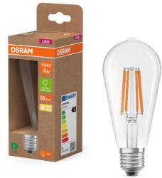 OSRAM LED izzó ST64 E27 5W = 75W 1055lm 2700K Meleg 330° Izzószálas KLASSZIKUS ENERGIAHATÉKONYSÁG Osram (4058075839809)