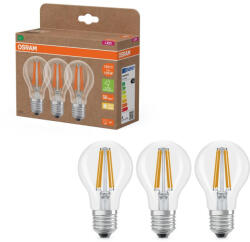 OSRAM 3x LED izzó A60 E27 7.2W = 100W 1521lm 2700K Meleg 300° Izzószálas KLASSZIKUS ENERGIAHATÉKONYSÁG Osram (4099854348037)