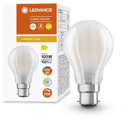 OSRAM LED izzó B22d A60 11W = 100W 1521lm 2700K Meleg színhőmérséklet 300° CRI90 Szabályozható fényerő Ledvance (4058075758803)