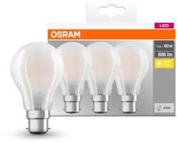 OSRAM 3x LED izzó A60 B22d 6.5W = 60W 806lm 2700K Meleg 300°-os foglalat Osram (4058075115132)