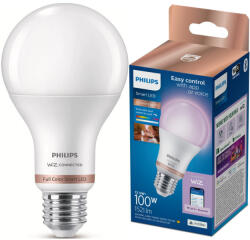 Philips LED izzó E27 A60 12, 5 W = 100 W 1521 lm 2200-6500 K RGB + TW Intelligens SMART WiFi Bluetooth WiZ alkalmazás Philips (8721103046611)