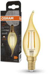 OSRAM LED dekoratív izzó B40 gyertya E14 2.5W = 22W 220lm 2400K Meleg 300° Vintage 1906 Osram (4099854091537)