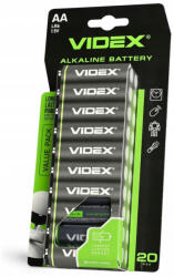 Videx LR6 AA alkáli elemek, kicsi, 1, 5 V, 20 db-os bliszteres kiszerelésben (VIDBAT0070)