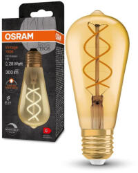 OSRAM LED dekoratív izzó ST64 Edison E27 4W = 28W 300lm 2000K Meleg 300° Szabályozható Vintage 1906 Osram (4099854090103)