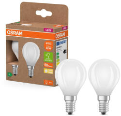 OSRAM 2x LED izzó P45 gömb E14 2.2W = 40W 470lm 2700K Meleg 330° 214lm/W KLASSZIKUS ENERGIAHATÉKONYSÁG Osram (4099854253829)