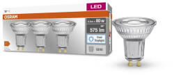 OSRAM 3x LED izzó PAR16 spotlámpa GU10 6.9W = 80W 575lm 6500K Hideg 36°-os foglalat Osram (4058075614550)