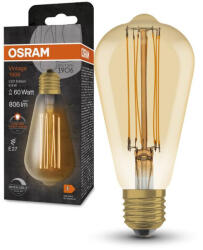 OSRAM LED dekoratív izzó ST64 Edison E27 8.8W = 60W 806lm 2200K Meleg 320° Izzószálas, szabályozható fényerővel Vintage 1906 Osram (4099854091087)