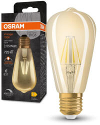 OSRAM LED dekoratív izzó ST64 Edison E27 6.5W = 55W 725lm 2400K Meleg 300° Szabályozható Vintage 1906 Osram (4099854081514)