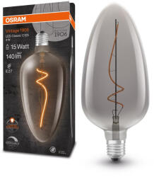 OSRAM Dekoratív LED izzó E27 4W = 15W 140lm 1800K Meleg 300° Füstölt, szabályozható fényerővel Vintage 1906 Osram (4099854090325)