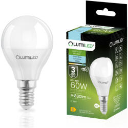 Lumileds LED izzó E14 gömb alakú 8W = 60W 880lm 6500K Hideg színű CCD 180° fehér LUMILED (LUMLEDH0013AC)
