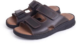Vlnka Férfi bőr papucs "Róbert" - sötétbarna felnőtt cipő méret 41